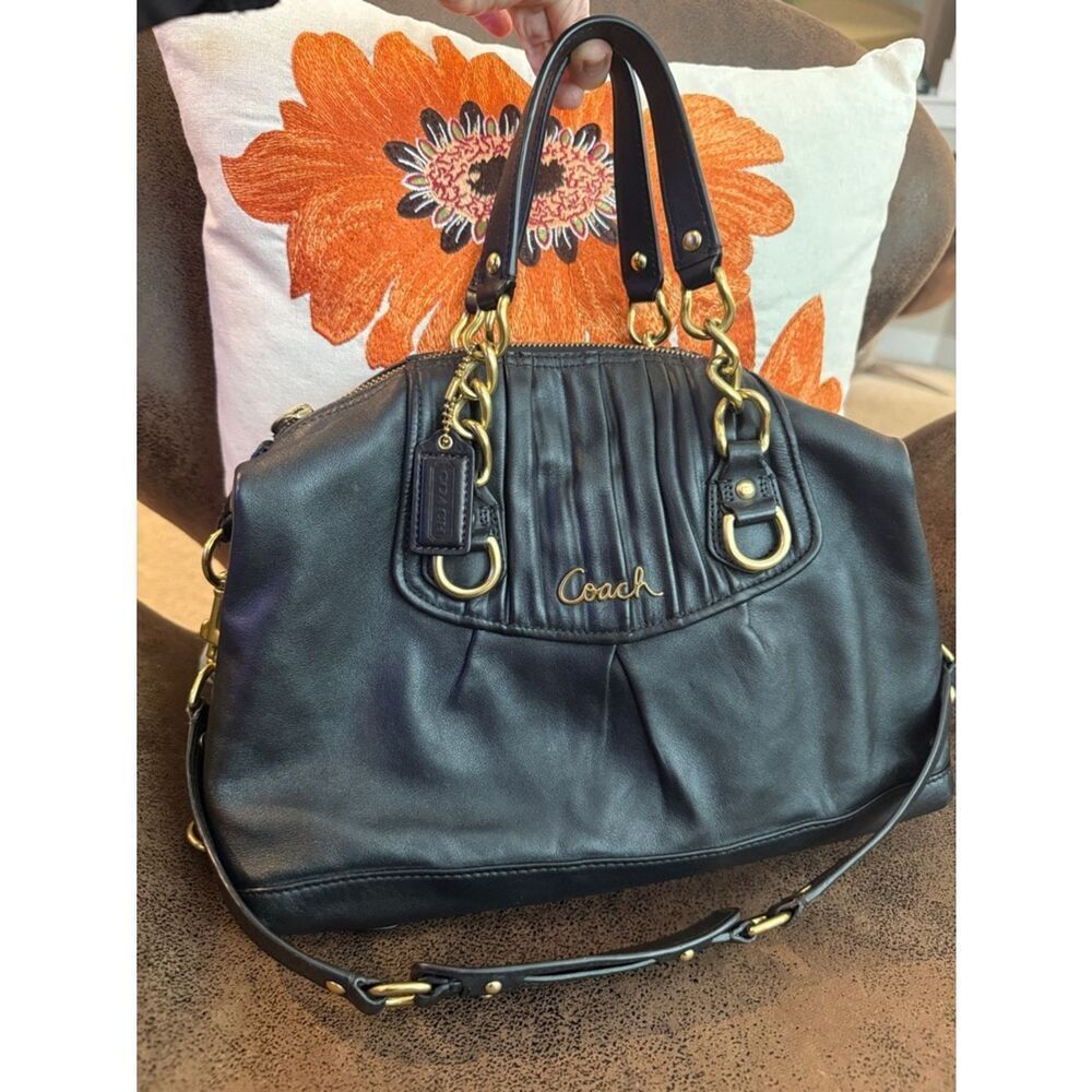 COACH LEATHER SATCHEL F17647 ASHLEY BAG w/Crossbody Strap & Hangtag 07/2011 EUC